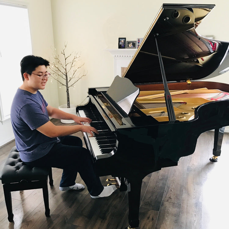 Yamaha Concert Grand Piano with player in living room