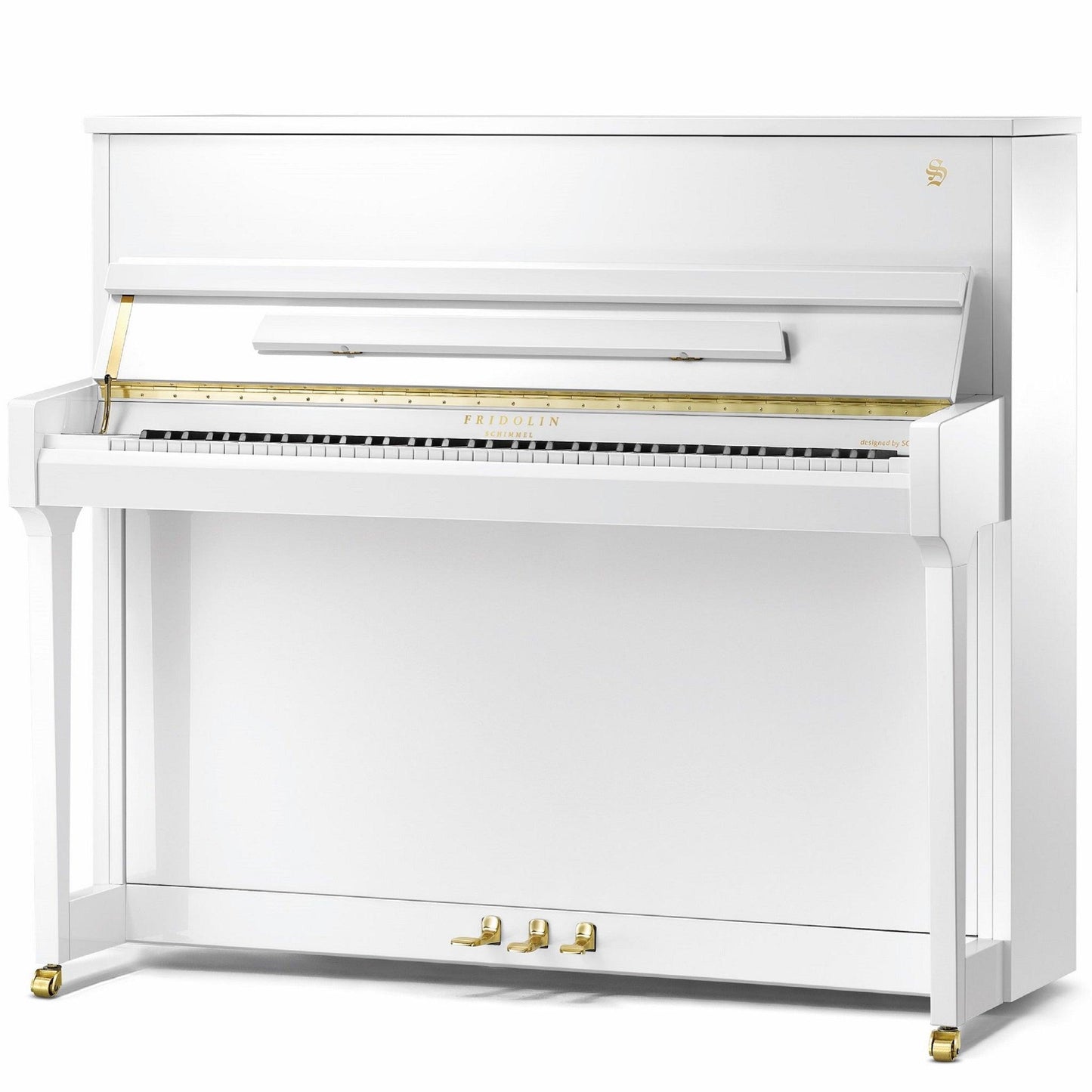 Schimmel Fridolin F116 Upright Piano White - Orpheus Music